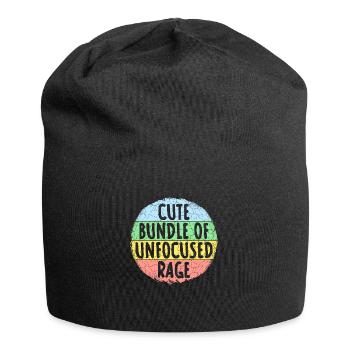 Lustiges niedliches Bündel von unfokussiertem Wut-Regenbogen-Goth - Jersey-Beanie - Schwarz - Vorne