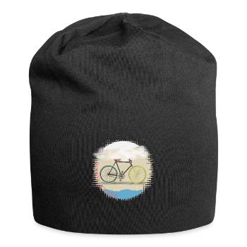 Kein Sprit, nur fahren - Fahrrad Radfahren Kunstdesign - Jersey-Beanie - Schwarz - Vorne