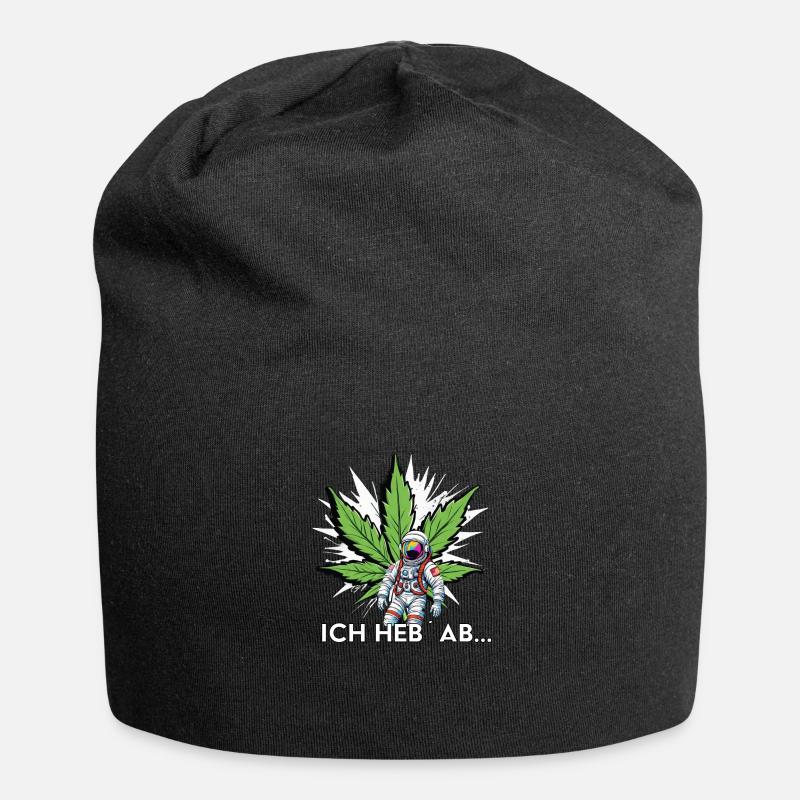 wie ein Astronaut - Jersey-Beanie - Schwarz