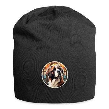 Bernhardiner Rettungshund - Jersey-Beanie - Schwarz - Vorne