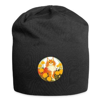 Orange Ingwer Tiger Tabby Katze - Jersey-Beanie - Schwarz - Vorne