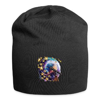Ein Fenster zu einer anderen Welt - Jersey-Beanie - Schwarz - Vorne