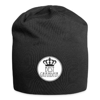 Meilleure grand-mère Couronne Reine Chic Logo Cercle Rond - Bonnet en jersey - noir - Devant