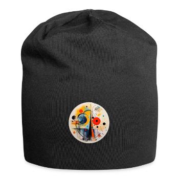 Kunst abstrakt - Jersey-Beanie - Schwarz - Vorne