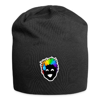 Rire nerveux et incertain : Fierté queer collante - Bonnet en jersey - noir - Devant