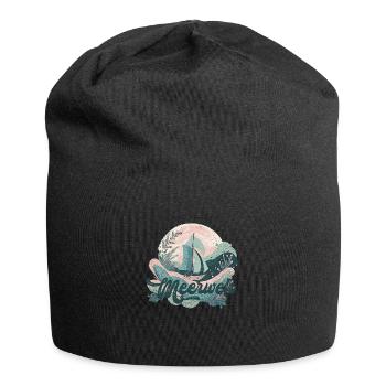 Meerweh mit Segler - Jersey-Beanie - Schwarz - Vorne