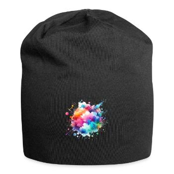 splash drop liquid abstract background water wave - Jersey Beanie - black - Front
