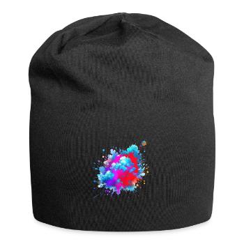 splash drop liquid abstract background water wave - Jersey Beanie - black - Front