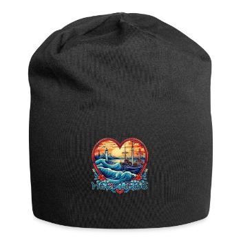 Meeresliebe Herz - Jersey-Beanie - Schwarz - Vorne