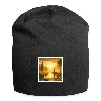 Paysage romantique pour se détendre - Bonnet en jersey - noir - Devant