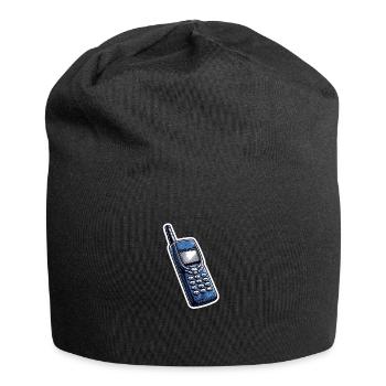 Retro-Handy - Jersey-Beanie - Schwarz - Vorne
