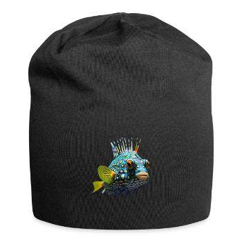Poissons exotiques aux couleurs vives - Bonnet en jersey - noir - Devant