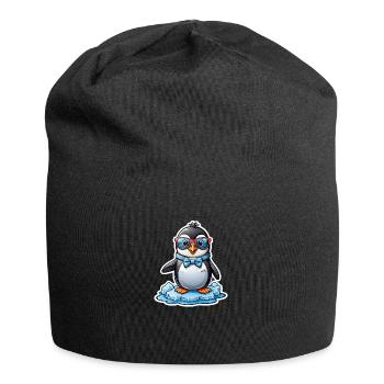 Pingouin à lunettes - Bonnet en jersey - noir - Devant
