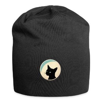 Cat Silhouette - Jersey Beanie - black - Front