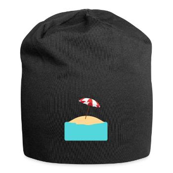 Plage avec île à remplir - Bonnet en jersey - noir - Devant