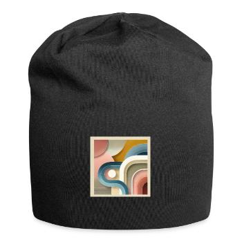Pastell Sinfonie - Abstraktes Gemälde - Jersey-Beanie - Schwarz - Vorne