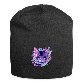 cosmic cat - Jersey Beanie - charcoal grey - Front