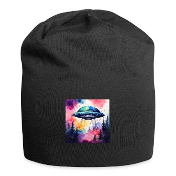 UFO farbig - Jersey-Beanie - Schwarz - Vorne