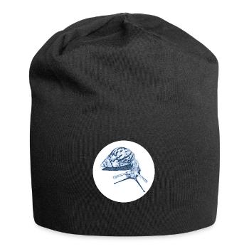 snail with shadow scribble art - Jersey-Beanie - Schwarz - Vorne