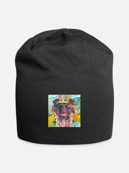 Warrior Lion - Jersey Beanie - black