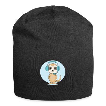 Meerkat with headset - Jersey Beanie - charcoal grey - Front