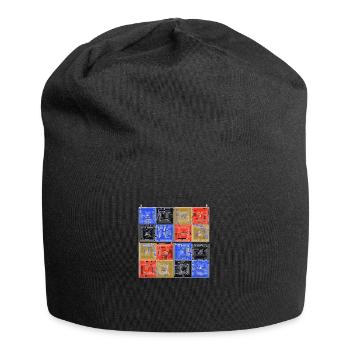 Laby Square 2 (Farbversion) - Jersey-Beanie - Schwarz - Vorne