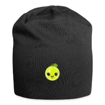 Citron vert heureux dans le style de dessin animé vert - Bonnet en jersey - noir - Devant