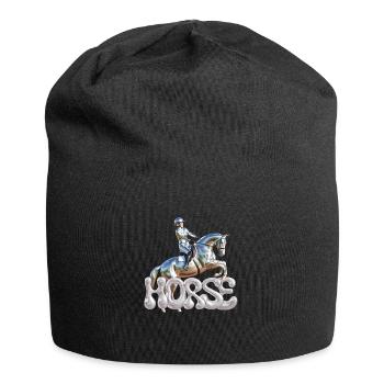 Springreiterin Chrom 2 - Jersey-Beanie - Schwarz - Vorne