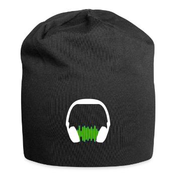 Casque Techno Music Party Equalizer Waves Logo - Bonnet en jersey - noir - Devant