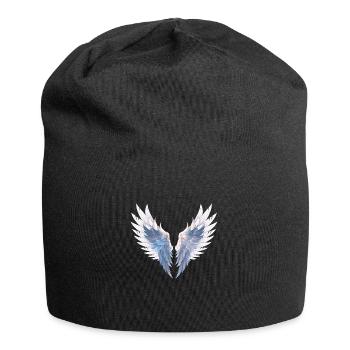 Engelsflügel/Angelwings Unisex - Jersey-Beanie - Schwarz - Vorne