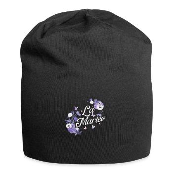 The Purple Floral Bride - Jersey Beanie - black - Front