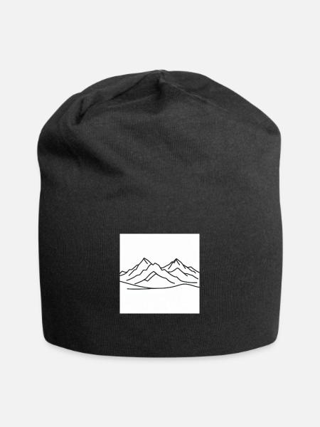 Minimalist Mountain - Jersey Beanie - black