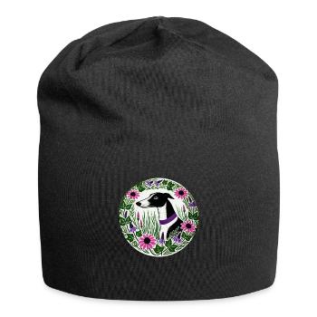 Black and White Greyhound - Jersey Beanie - black - Front