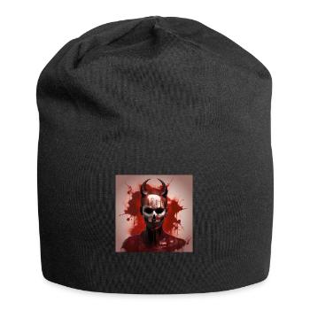 Horror Chic: Stylisches T-Shirt für Halloween-Fans - Jersey-Beanie - Schwarz - Vorne