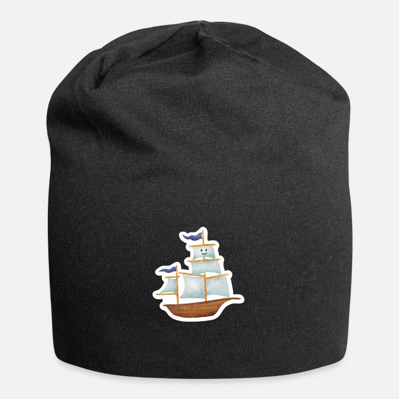 Segelschiff - Jersey-Beanie - Schwarz