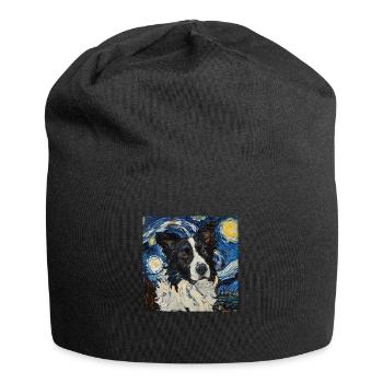Border Collie - Jersey Beanie - black - Front