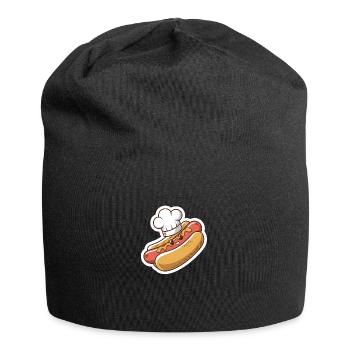 Cute kawaii hot dog - Jersey Beanie - black - Front