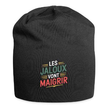Les jaloux vont maigrir - Bonnet en jersey - noir - Devant