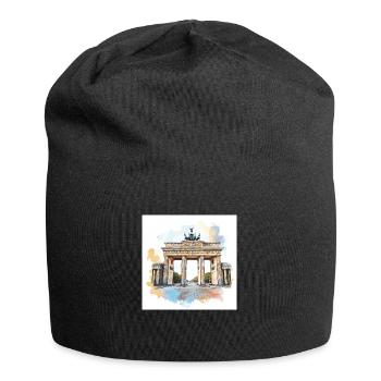 Brandenburger Tor in Farbe - Jersey-Beanie - Schwarz - Vorne
