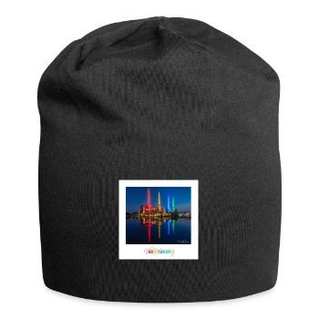 Buntes Kraftwerk Wolfsburg - Jersey-Beanie - Schwarz - Vorne