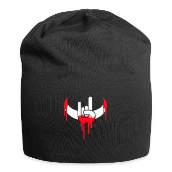 Heavy Metal Rock Blut Graffiti Hörner Handgeste - Jersey-Beanie - Schwarz - Vorne