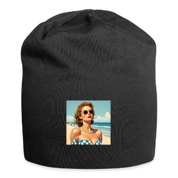 Le modèle sur la plage - Bonnet en jersey - noir - Devant