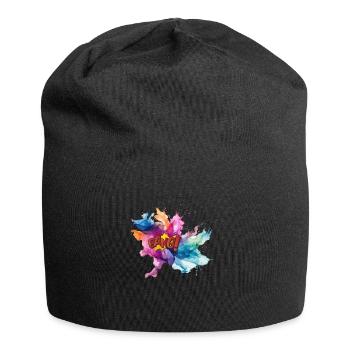 Colourful Watercolour Explosion with 'Bang!' Text - Jersey Beanie - black - Front