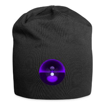 geometrisches Design - Jersey-Beanie - Schwarz - Vorne