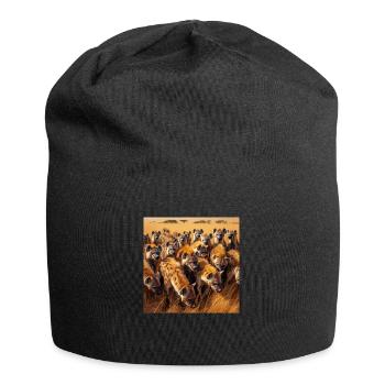Hyänen in der Savanne - Jersey-Beanie - Schwarz - Vorne