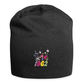 Geburtsjahr 1962 Wildblumen - Jersey-Beanie - Schwarz - Vorne