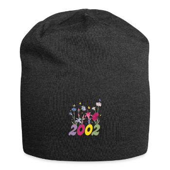 Year of birth 2000 wildflowers - Jersey Beanie - charcoal grey - Front