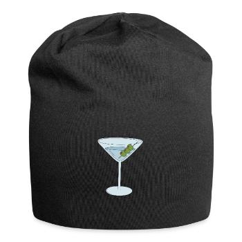 Martini mit Oliven - Jersey-Beanie - Schwarz - Vorne