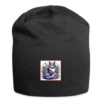 Domestic Cat Gifts - Jersey Beanie - black - Front