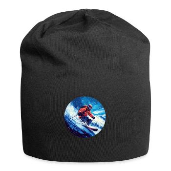 Feel the rush in the snow: Your adventure day begins - Jersey Beanie - black - Front